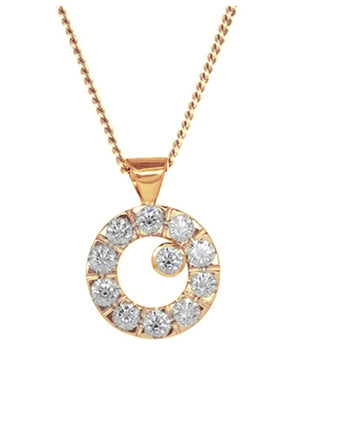 18ct Gold Diamond Pendant Pendant Pruden and Smith 18ct Rose Gold  