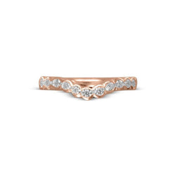 Scalloped Diamond Shaped Wedding Band Ring Pruden and Smith 18ct Rose Gold  