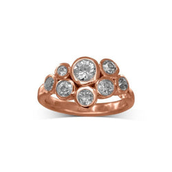 Water Bubbles Diamond Cluster Ring Ring Pruden and Smith 18ct Rose Gold  