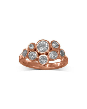 Water Bubbles Diamond Cluster Ring Ring Pruden and Smith 18ct Rose Gold  