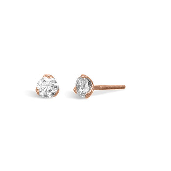 Three Claw Diamond Gold Stud Earrings Earring Pruden and Smith   