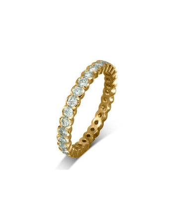 Dainty Scalloped Edge Diamond Full Eternity Ring Ring Pruden and Smith 18ct Yellow Gold 100% set 