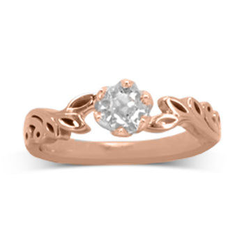 Vintage Leaf Diamond Engagement Ring Ring Pruden and Smith 18ct Rose Gold using own centre diamond 
