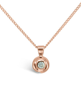 Pebble 9ct Gold Diamond Pendant (With Bail) Pendant Pruden and Smith 9ct Rose Gold  