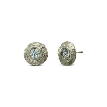 Nugget 9ct Gold Diamond Stud Earrings (Large) Earring Pruden and Smith   
