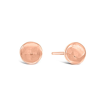 Pebble 9ct Gold Stud Earrings Earring Pruden and Smith Round 9ct Rose Gold 