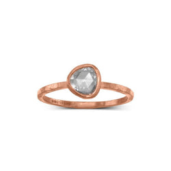 Rose Cut Diamond Engagement Ring Ring Pruden and Smith 18ct Rose Gold  