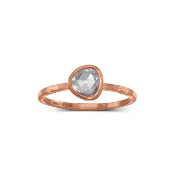 Rose Cut Diamond Engagement Ring Ring Pruden and Smith 18ct Rose Gold  