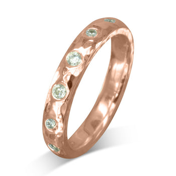 Hammered Diamond Eternity Ring Ring Pruden and Smith 18ct Rose Gold  