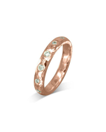 Hammered Diamond Eternity Ring Ring Pruden and Smith 18ct Rose Gold  
