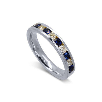 Sapphire and Diamond Eternity Ring Ring Pruden and Smith Platinum 60% Set Band 