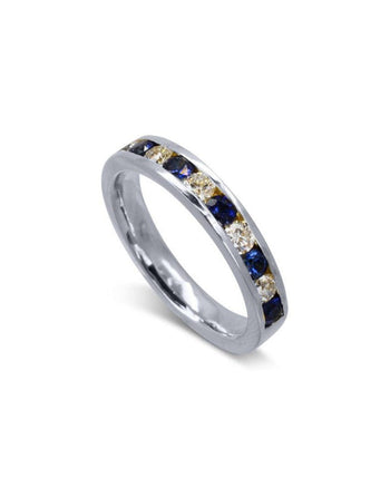 Sapphire and Diamond Eternity Ring Ring Pruden and Smith Platinum 60% Set Band 