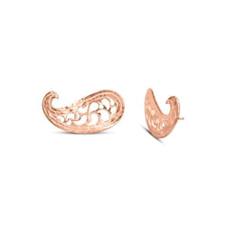 Pierced Paisley Stud Earrings Earring Pruden and Smith 9ct Rose Gold  