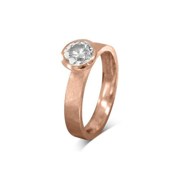 Rough Hammered Diamond Engagement Ring Ring Pruden and Smith 0.3ct (4.5mm approx.) 18ct Rose Gold 
