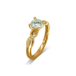 Twist Round Brilliant Diamond Engagement Ring Ring Pruden and Smith 18ct Yellow Gold  
