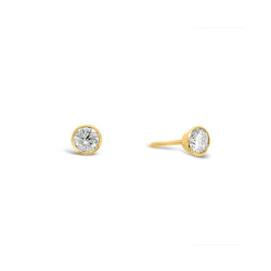 Platinum and Diamond 9ct Gold Stud Earrings Earstuds Pruden and Smith   