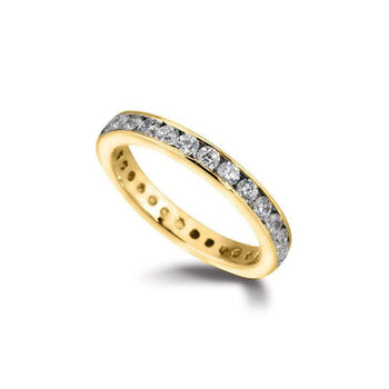 Channel Set Round Brilliant Diamond Full Eternity Ring (1ct) Ring Pruden and Smith 18ct Yellow Gold  