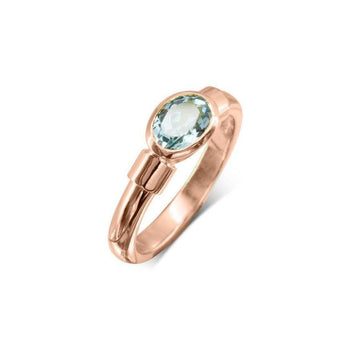 Aquamarine Shoulder Ring Ring Pruden and Smith 18ct Rose Gold  