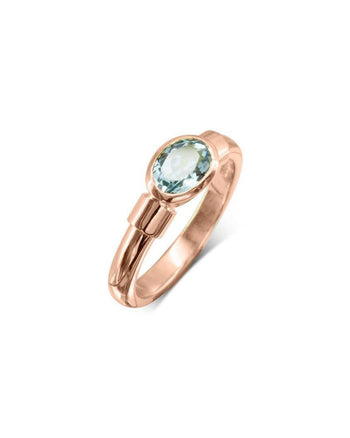 Aquamarine Shoulder Ring Ring Pruden and Smith 18ct Rose Gold  