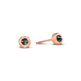 Nugget Reverse 9ct Gold Stud Earrings Earring Pruden and Smith 9ct Rose Gold Amethyst (Purple) 