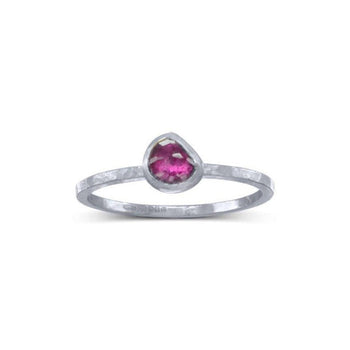 Rose Cut Ruby Stacking Ring Ring Pruden and Smith Platinum  