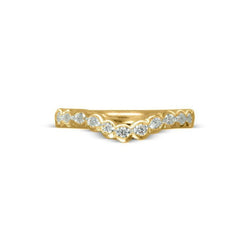 Scalloped Diamond Shaped Wedding Band Ring Pruden and Smith 18ct Yellow Gold  