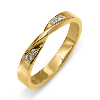 Wedding Ring with Twist Ring Pruden and Smith 18ct Yellow Gold  