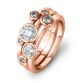 Diamond Stacking Rings Ring Pruden and Smith 18ct Rose Gold  