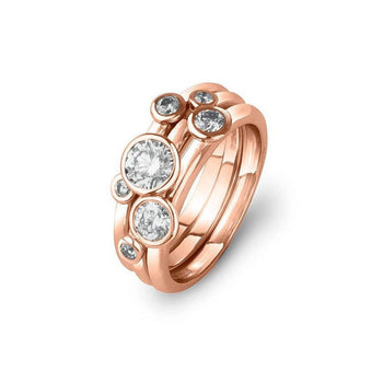 Classic Diamond Stacking Rings Set (1ct) Ring Pruden and Smith 18ct Rose Gold  