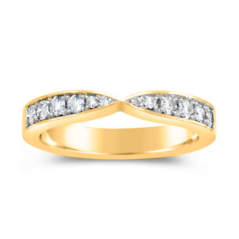 Twist Pavé Set Diamond Platinum Ring - 3mm Ring Pruden and Smith 18ct Yellow Gold  