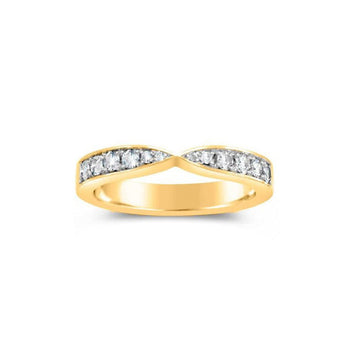 Twist Pavé Set Diamond Platinum Ring - 3mm Ring Pruden and Smith 18ct Yellow Gold  