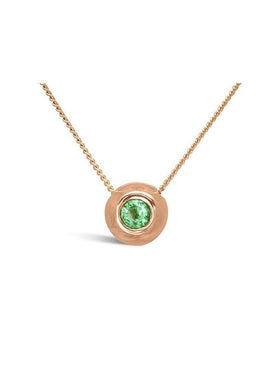 Pebble 9ct Gold Emerald Pendant Pendant Pruden and Smith 9ct Rose Gold  