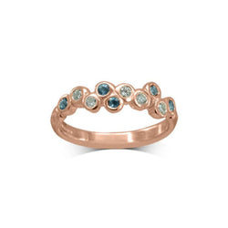 Water Bubbles Aquamarine Eternity Ring Ring Pruden and Smith 9ct Rose Gold  
