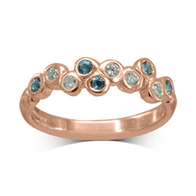Aquamarine Bubbles Eternity Ring Ring Pruden and Smith 9ct Rose Gold  