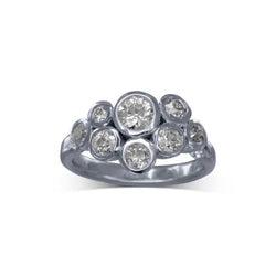 Water Bubbles Diamond Cluster Ring Ring Pruden and Smith Platinum  