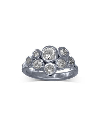 Water Bubbles Diamond Cluster Ring Ring Pruden and Smith Platinum  