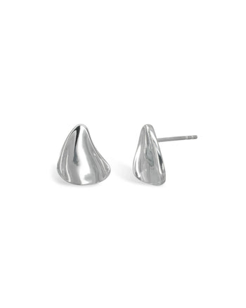 Concave Silver Twist Stud Earrings Earstuds Pruden and Smith   