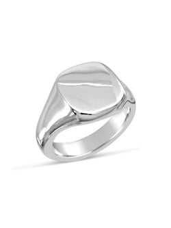 Cushion Silver Signet Ring - Gold Available Ring Pruden and Smith 11x9mm Silver 
