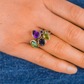 Gold Amethyst Topaz Stacking Ring Ring Pruden and Smith   