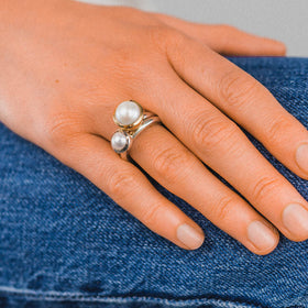 Pearl Stacking Ring Set (Large) Ring Pruden and Smith   