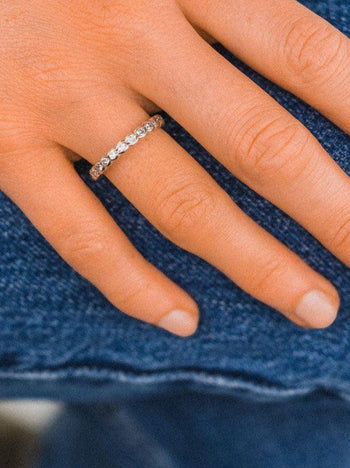 Dainty Scalloped Edge Diamond Full Eternity Ring Ring Pruden and Smith   