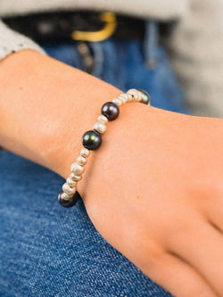 Nugget Silver and Black Oil Pearl Bracelet Bracelet Pruden and Smith   