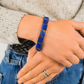 Slim Lapis Lazuli Bracelet Bracelet Pruden and Smith   