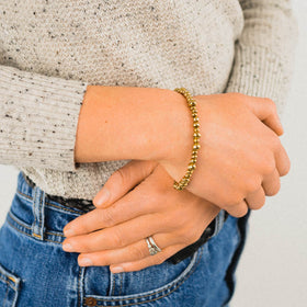 Random Nugget Solid 9ct Gold Bracelet Bracelet Pruden and Smith   
