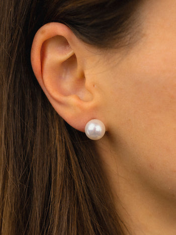 Pearl White Gold Stud Earrings (Large) Earring Pruden and Smith 10mm Fresh Water Pearl  