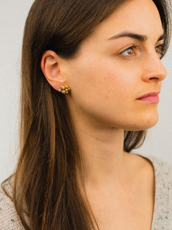 Nugget Yellow Gold Multi Diamond Stud Earrings Earring Pruden and Smith   