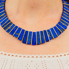 Lapis Lazuli Silver Gilt Necklace Necklace Pruden and Smith   