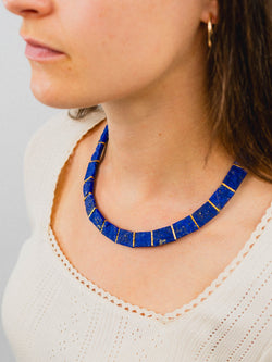 Lapis Lazuli Vermeil Collar Necklace Necklace Pruden and Smith   