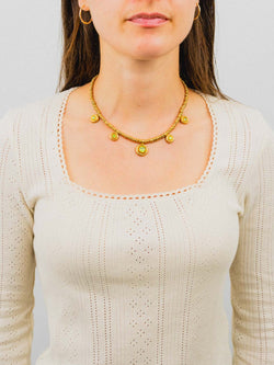 Hammered Peridot Necklace Necklace Pruden and Smith   