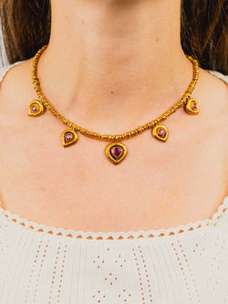 Hammered Heart Ruby Necklace Necklace Pruden and Smith   